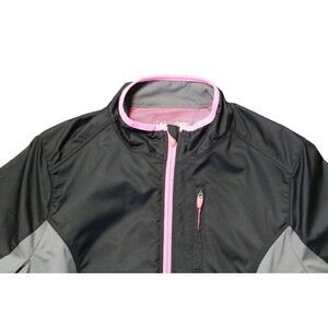 Under Armour Women's Med Jacket Cold Gear Zip up Pullover Semi-Fitted Black Pink